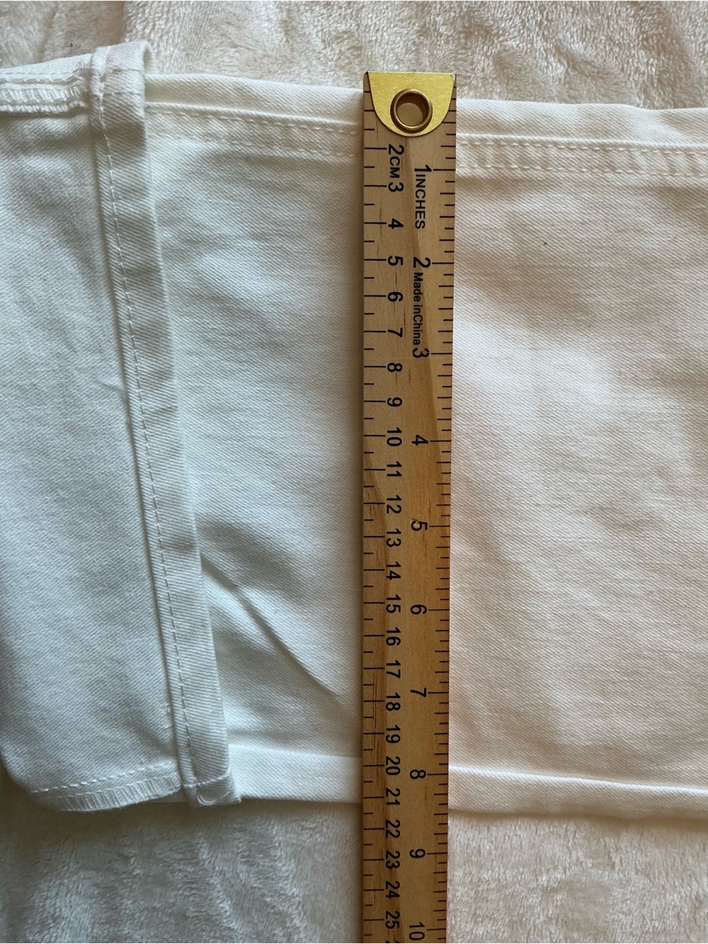 Frye High Rise Ivory Cropped Cuffed Jeans Size 14/32 NWT - Picture 7 of 14